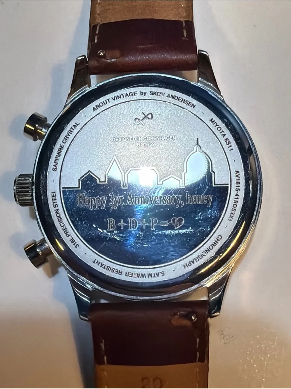 AV86 About Vintage 1815 Chronograph Skov Anderson Men’s Watch Stainless Leather